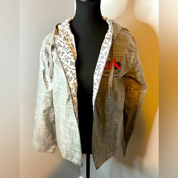 Disney Jackets & Blazers - Disney Parks Lightweight Light Grey Rain Jacket “Say Yes To Bows”
